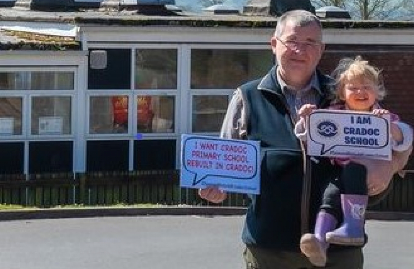 Iain Mcintosh outside Cradoc School