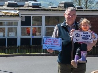 Iain Mcintosh outside Cradoc School